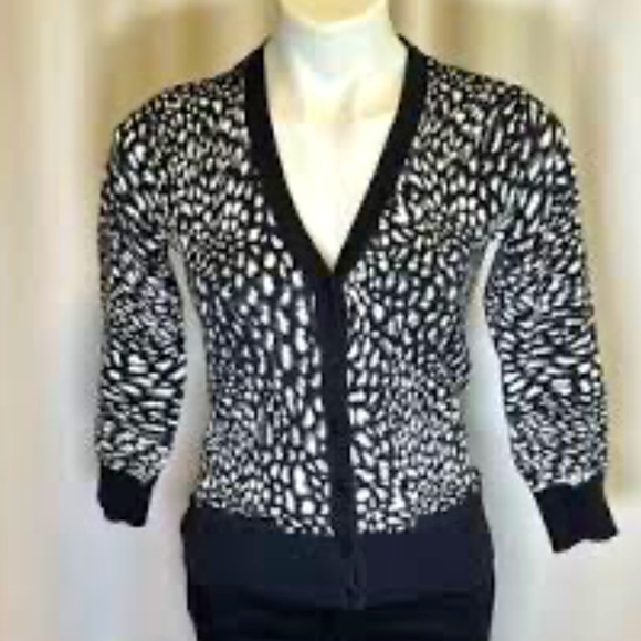 Michael Kors Black Cheetah Button up Cardigan - Picture 9 of 9